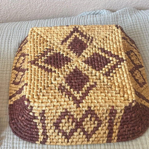 Artisan Woven Brown and Tan Basket - Picture 3 of 6
